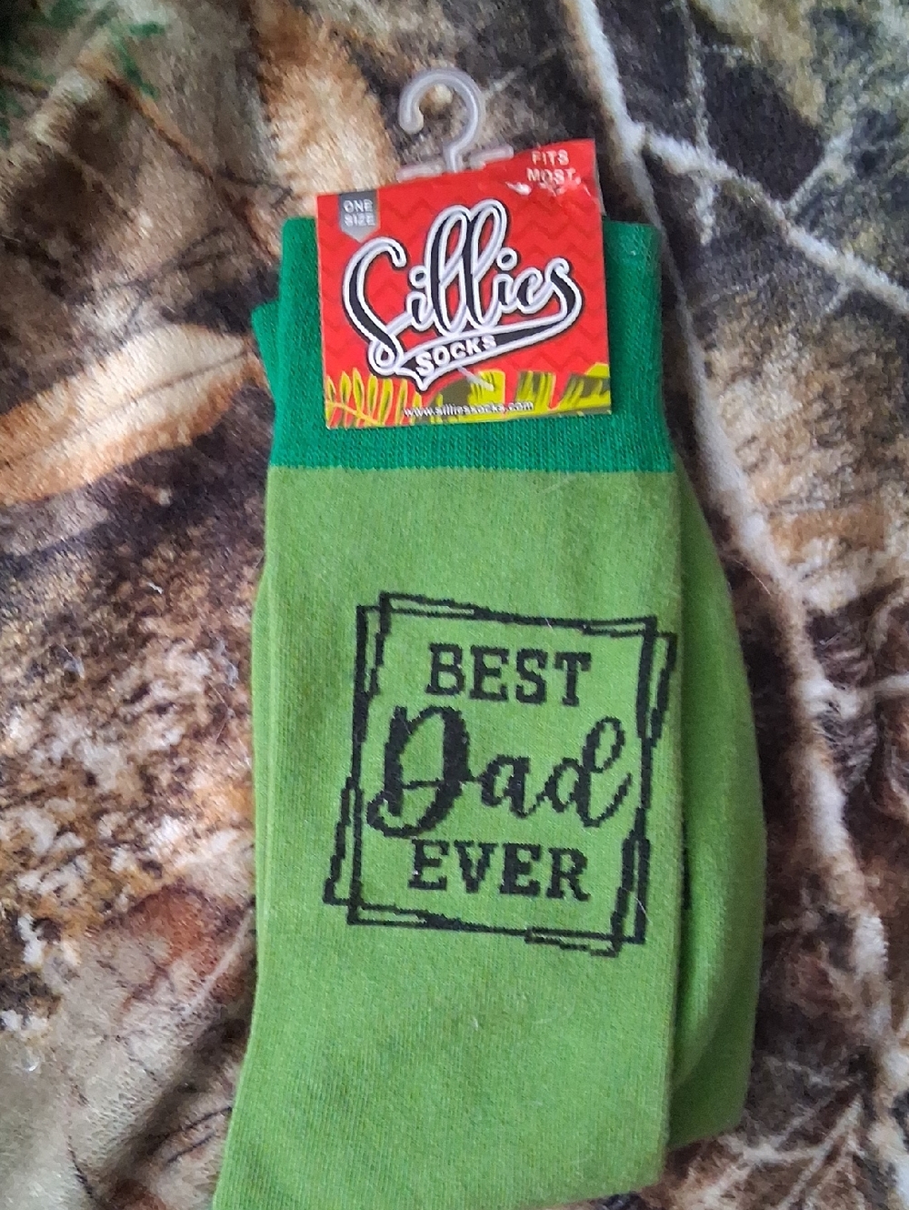 'Best Dad Ever' Green Crew Socks